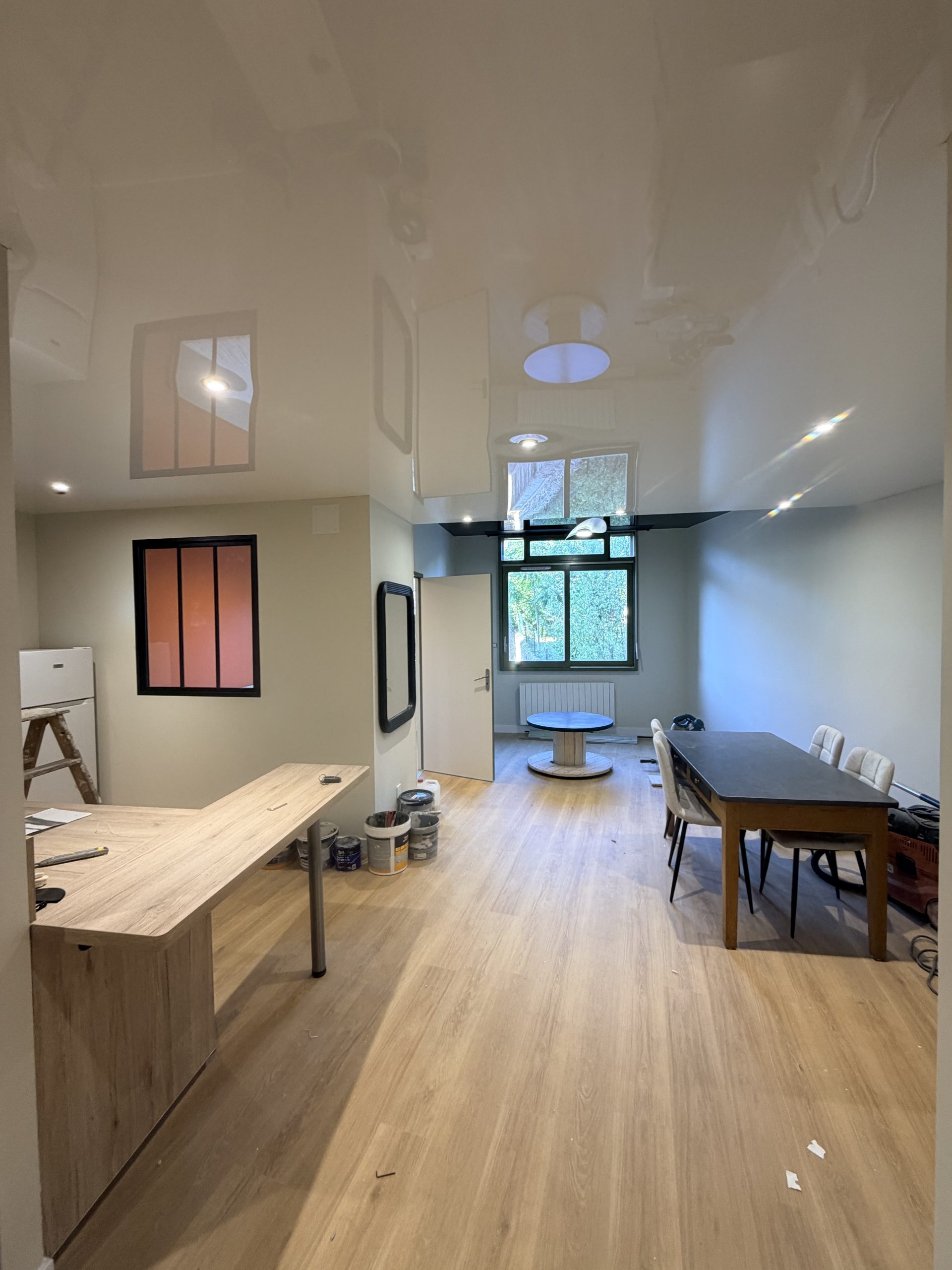 Plafond tendu blanc brillant - Plafond Tend'Oc